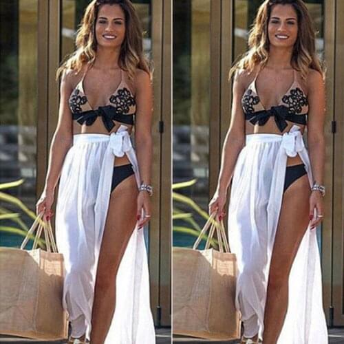 Women Beach Bikini Cover up Swim Skirt Short Wrap Sarong Beachwear Casual Loose Solid Beach Cover Ups For Women Beach Cover Up