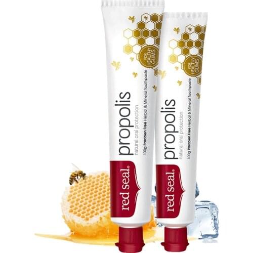 NewZealand Red Seal Propolis Toothpaste 2PCS Antiseptic Protect Mouth Gums Ulcers Infections Reduce Cavities Gingivitis Decay