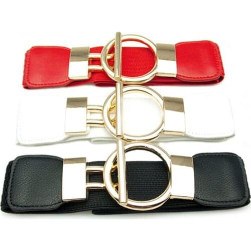 1pcs Fashion PU Leather Elastic Wide Belt For Women Stretch Thick Waist Belt For Dress Fashion Stretch Women Belts Hot