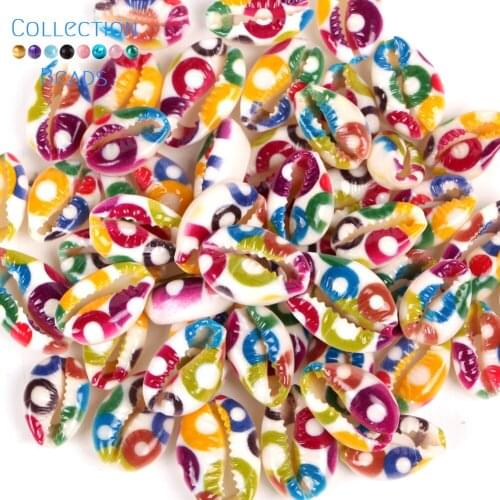 10-20mm Natural Colourful Seashell Cowrie Conch Loose Spacer Beads Beach Sea Shells DIY for Jewelry Making Bracelet 10Pcs