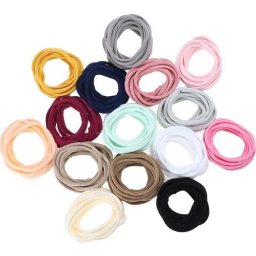 10pcs/lot Nylon Elastic Headbands For Children Diameter DIY Hair Accessory One Size Soild Hairband baby headbands