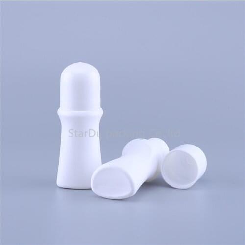 12PCS/LOT 50ml Plastic Roll on Bottle White Deodorant Container Essential Oil Perfume Rollon Empty Tube