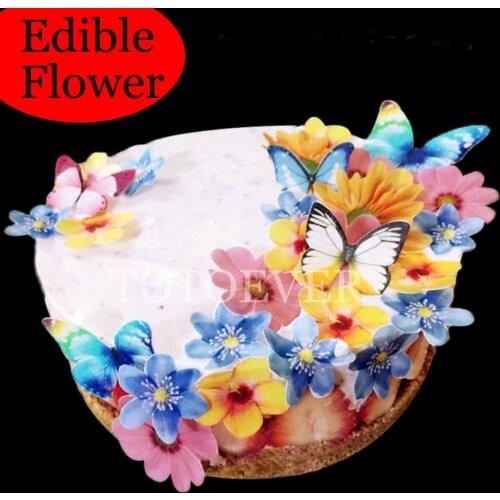 35pcs 3D Edible Flower Cake Decoration Wedding Birthday Party Baby Shower cake idea decoration cake edible paper