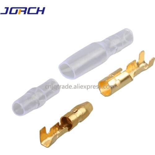 50 Sets 4mm Bullet Crimp Terminal Wire Connectors Male Female Socket with Sheath