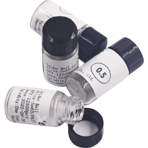7 Bottles 12.5K Piece 0.25/0.3/0.35/0.4/0.45/ 0.5/0.6mm Soldering Ball Granule Bead Lead Solder Ball For BGA Reballing Stencil