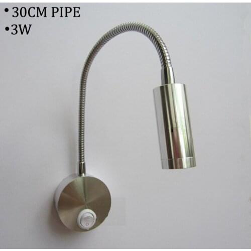 Aluminum 3W Flexible Led Reading Light Headboard Led Wall Lamps For Bedroom Living Room