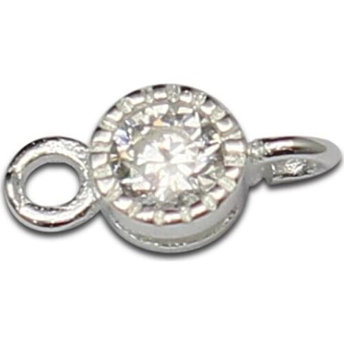 Beadsnice925 Sterling Silver Fashion Jewelry Zircon Connector Jewelry Clasp Accessory For Bracelet ID36309