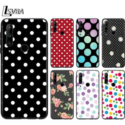 Polka Dots for Honor 30 20 10 9A 9C 9S 9N 9X 9 8A 8C 8S 8X MAX 8 7A 7C 7S 7 Pro Lite Soft Black Phone Case