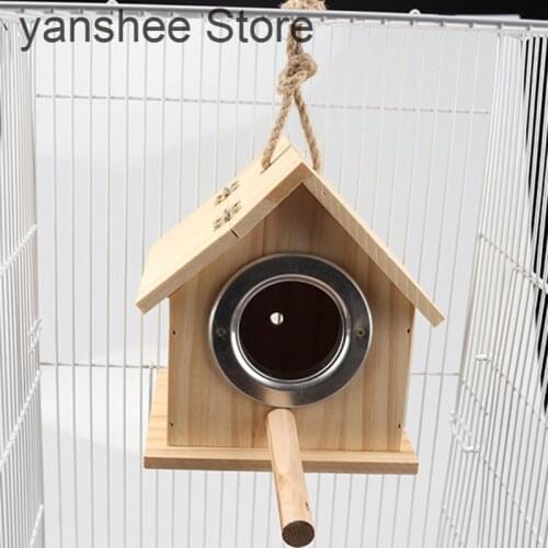 Wooden birdhouse, parrots and pets, feeding nest box, Garden Decoration pendant, r9ca
