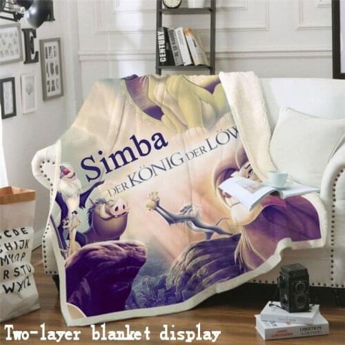 Disney Hot Anime Simba Children Comfort Soft Blanket Plush Super Comfort Warm Bedroom Decor Sofa Bed Car Napping Supplies