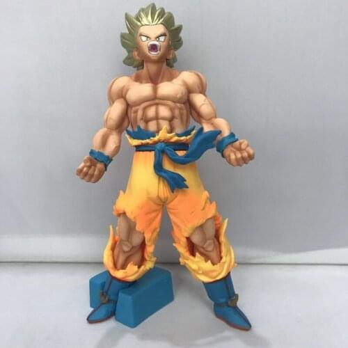 1Pcs Dragon Ball Battle Damage Son Goku Super Saiyan Model Toy Action Figure Classic Anime Color Box Ornaments Gift Collection