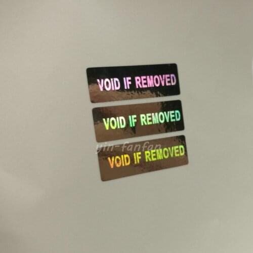 ETRONTONDA 2000pcs Hologram Laser Sticker VOID IF REMOVED Security Tamper Proof Evident Waterproof In Size 30x10mm Laser Color