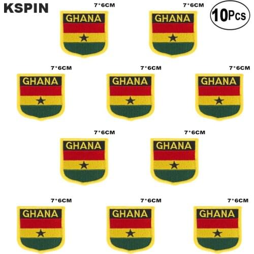 Ghana Flag Embroidery Patches Iron on Saw on Transfer patches Sewing Applications for Clothes in Home&Garden