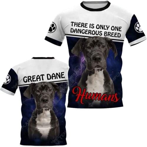 PLstar Cosmos Galaxy Great Dane 3D Printed t-shirt Harajuku Streetwear T shirts Funny Dog Men For Women Short Sleeve