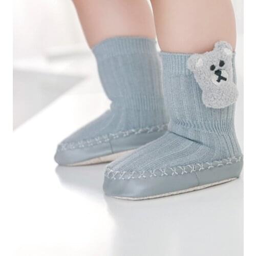 New Baby Shoes Winter Autumn Cotton Elastic Non-slip Floor Socks Shoes For Newborn Toddler Boy Girl Anti-drop Crib Shoes