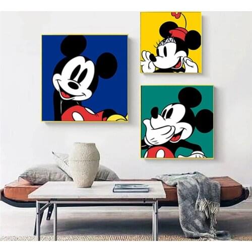 Disney Minnie Mickey Mouse Canvas Painting Big Avatar Posters and Prints Wall Art Pictures for Living Room Home Decoration