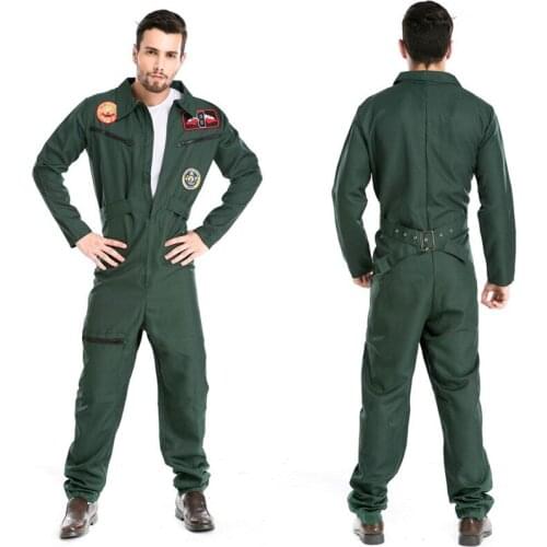Halloween Costumes Adult Mens Pilot Aviator Firefighter Costume Uniform Fancy Cosplay Costumes Clothing for Men