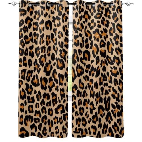 Leopard Print Cheetah Art Curtain For Kitchen Living Room Bedroom Curtains Home Decoration Window Treatments Drapes