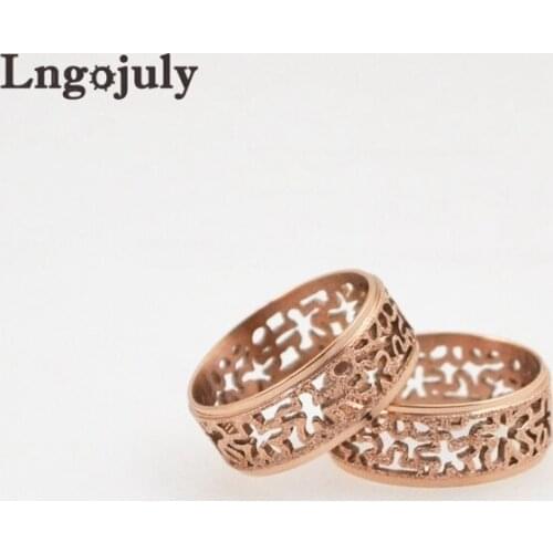 Fashion Titanium Steel Rings Wedding Ring Jewelry Engagement Rosegold Color Titanium Ring For Women Men Jewelry GIfts