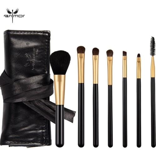 Anmor 7Pcs Makeup Brushes Set Professional Brush Make up Foundation EyeShadow Eyelashes Lip Concealer Powder Cosmetics Kit Tools