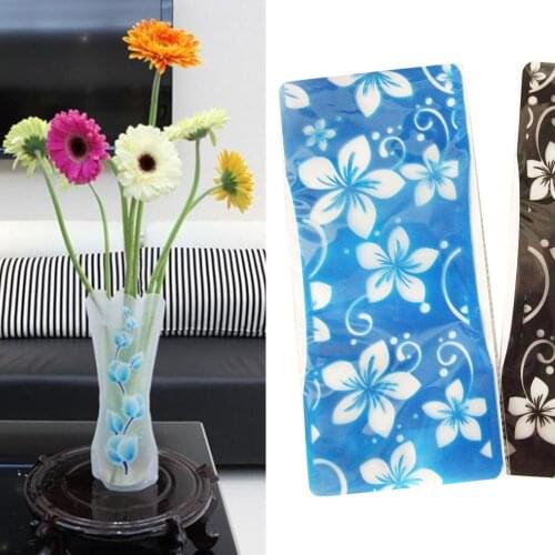 2Pcs Unbreakable Foldable Reusable Plastic Flower Vase Wedding Office Home Decoration Plant Container 27 X 11.56cm
