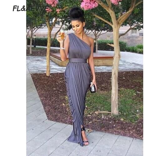 Wholesale Price Sheath Bridesmaid Dresses One-Shoulder Sleeveless Floor-Length Teens Bridesmaid Dress for Wedding Party
