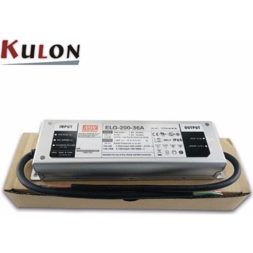 Original MEAN WELL Power Supply ELG-200-36A 200W 36V 5.55A IP65 Meanwell adjustable LED driver ELG-200 A type