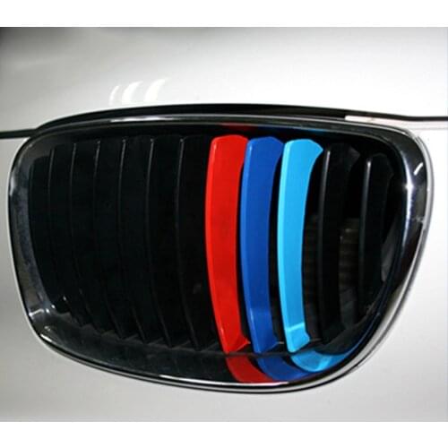Dropshipping! 3pcs/Set PVC Car Sticker Grille Stripe Decal Decoration Fits For BMW M3 M5 E46 Sport Stripe 25x5cm Car Sticker