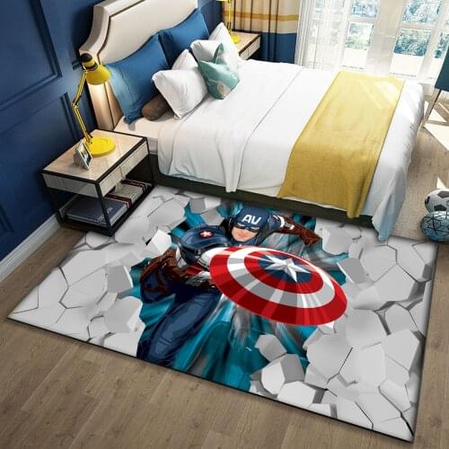 Marvel series Captain America cartoon animals carpet living room bedroom Bay window Anti-slip carpet Home decorative floor mats