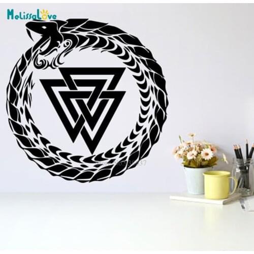 Ancient Symbols Sign Eternity Snake Consumes Itself Home Decal Removable Vinyl Wall Sticker Waterproof BD327