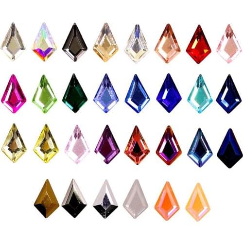 Swarovsky Small Srrow Shape Nail Art Rhinestone 50pcs/Lot 5x8mm Flatback Colorful Stones For 3D Nail Garment Decoration