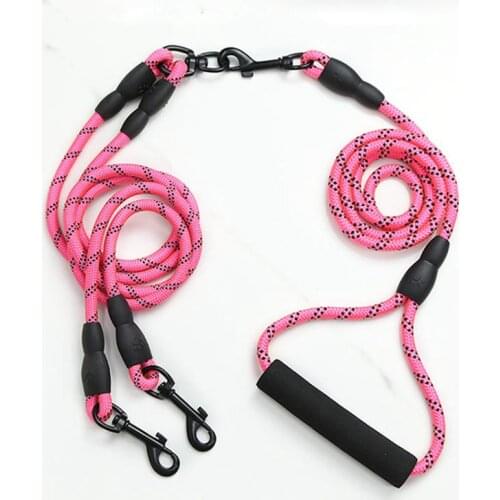 Large Dog Rope Reflective Dog Leash Walking Pet Collar Traction Round Climbing Durable Lead Rope Dog Belt Puppy Collar Leash
