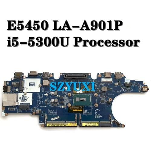 ZAM70 LA-A901P For Dell Latitude E5450 Laptop Motherboard I5-5300U CN-0C7K68 0C7K68 C7K68 mainboard 100%TEST