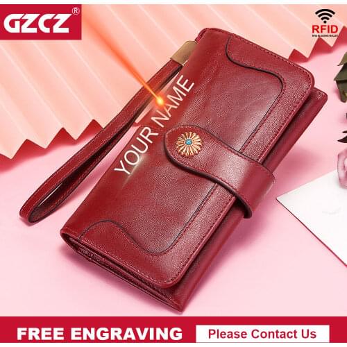 2021 Famous Brand Womens Purse Leather Clutch Wallet RFID Top Quality Card Holder Luxury Money Bag For iPhone Carteira Fashion