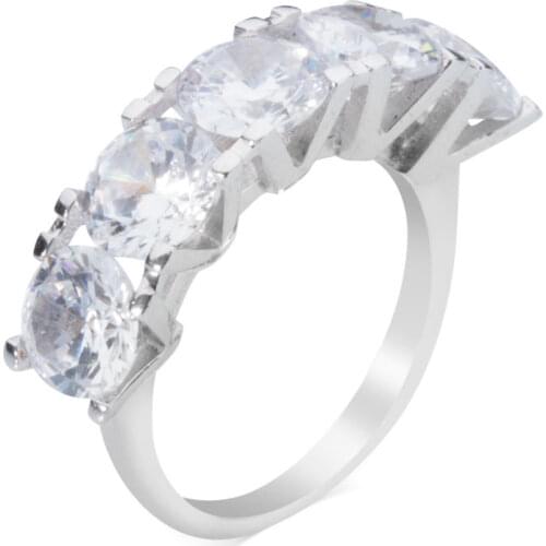 Women Silver Multi Stone Ring With Zircon Gemstone Solid 925 Sterling Silver Wedding Engagement Women Accessories