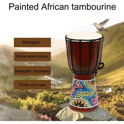 1PCS African Djembe Drum Household Accessories Musical Instrument Wooden Good Sound Traditional Practice 4 Inch Djembe Drum