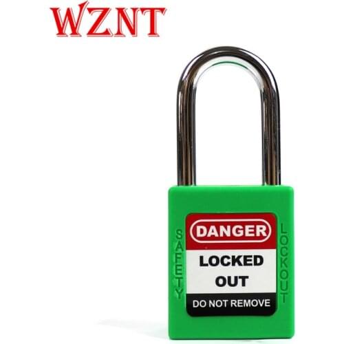 1pc NT-38S 38mm Green copper cylinder keyed differ keyed alike key same steel shackle safety lockout padlock with master key