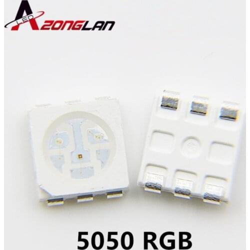 1000pcs 5050 RGB SMD LED RED GREEN BLUE SMT LED PLCC-6 3-CHIPS Light Emitting Diodes Lamp Bead For Car, Boat, Bike DIY