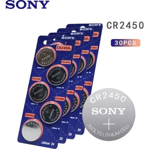 30PCS SONY CR2450 3V CR 2450 DL2050 BR2450 Lithium Button Cell Battery For Remote Control LED tea light vibes Calculators Car