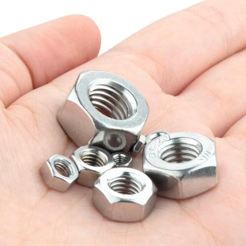304 Stainless Steel Hex Hexagon Nuts for M1 M1.2 M1.4 M1.6 M2 M2.5 M3 M4 M5 M6 M8 M10 M12 M16 M20 M24 Screw Bolts 326pcs