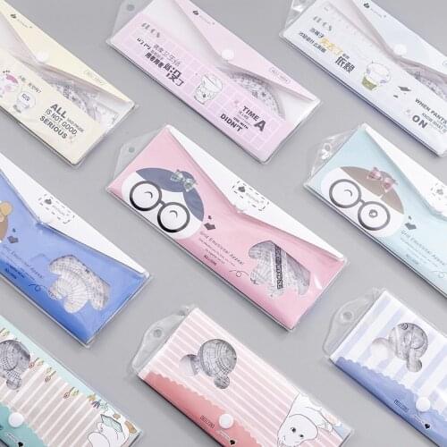 4 Pcs/set Simple Transparent Straight Ruler 15/18/20cm Students Drawing Tools Learn Stationery Supplies Office Accessories