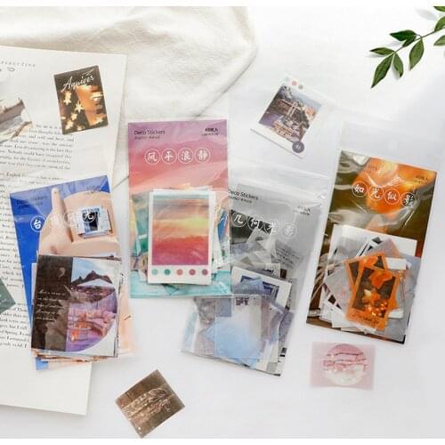 40 Sheets Sea Stars Scenery Washi Paper Sticker DIY Decorative Scrapbook Journal Planner Stickers Stationery School Supplies