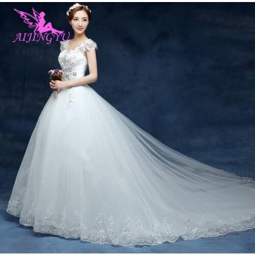 AIJINGYU 2021 elegant Customized new hot selling cheap ball gown lace up back formal bride dresses wedding dress WK440