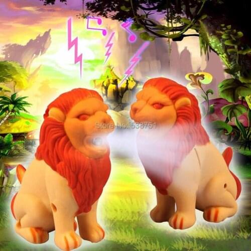 FREE SHIPPING by FEDEX 100pcs/lot 2014 novelty trinket LED Lion Key Chain 3d Animal LED Key Holder