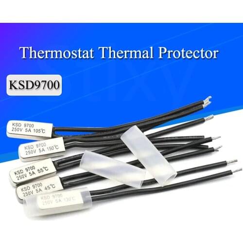 KSD9700 250V 5A 40~105 Degree Bimetal Disc Temperature Switch Normal Close Closed Thermostat Thermal Protector