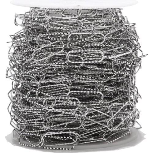 Top quality gold/silver tone Stainless Steel link chain Oval Rectangle Style for DIY jewelry making 9MM width