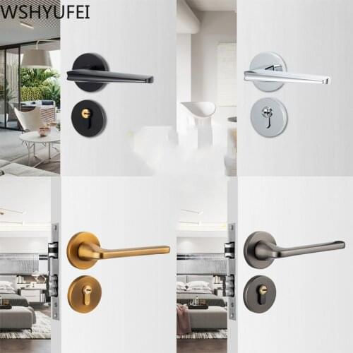 Door lock indoor bedroom room solid wood door bathroom American mute hand handle household universal split lock