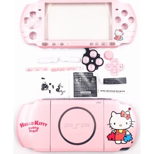 Brand NEW HelloKitty Pink Limited Version Protector Case With Button Kits For PSP 3000 Console Full Shell Case