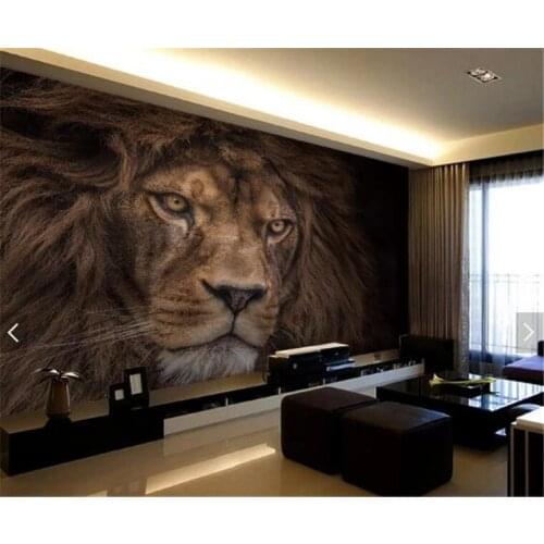 Photo Wallpaper Custom 3D Stereo HD Wildlife Lion Backdrop Wall Mural Hotel Living Room Classic Decor Wall Paper Papel De Parede