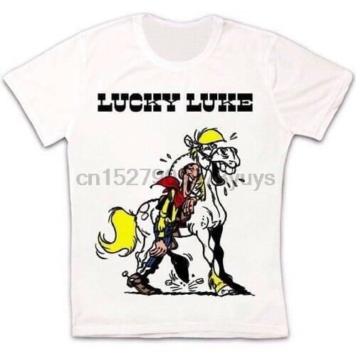 Lucky Luke Comics Texas Cowboys Western Retro Vintage Unisex T Shirt 1529